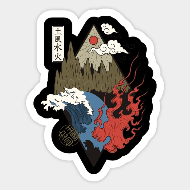 Cool Japanese Four Sacred Elements Sticker by BamBam